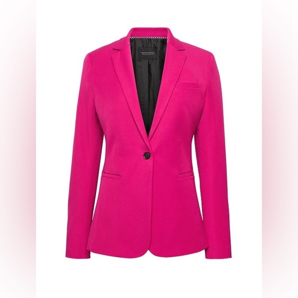 NWT Banana Republic Long and Lean Bi-Stretch Hot Pink Suit- Blazer and pants